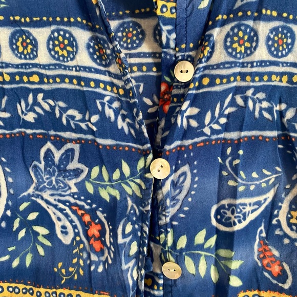 Vintage Crazy Horse Blue Button Up Top and Skirt Set - Picture 6 of 8